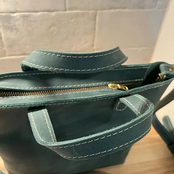 Portland Leather Goods Small Zipper Crossbody Tote - Picture 3 of 9